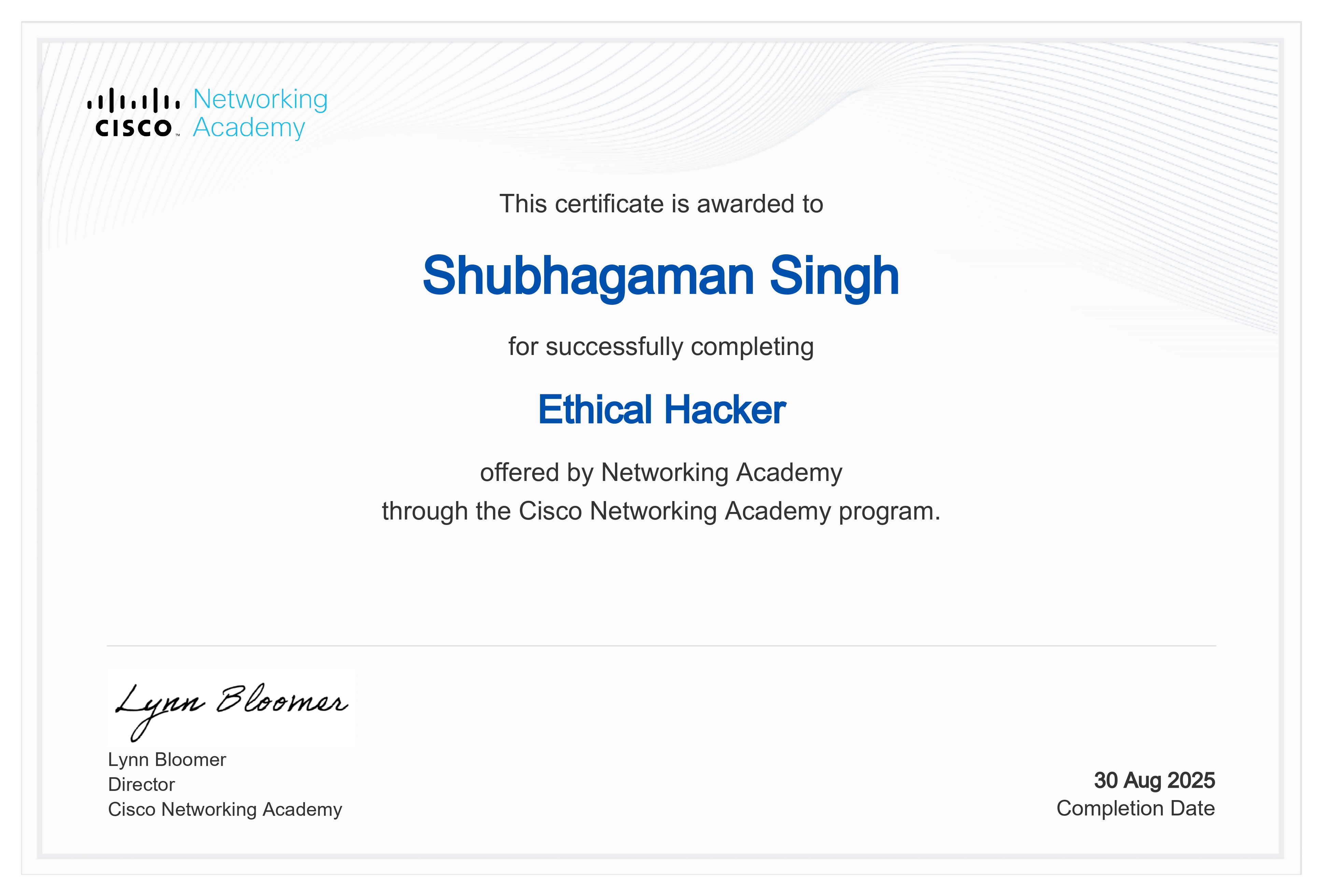 Ethical Hacker Certificate